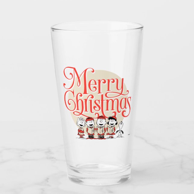 Peanuts | Merry Christmas Holiday Choir Glass (Front)