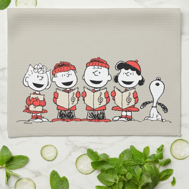 Peanuts | Merry Christmas Holiday Choir Kitchen Towel (Folded)