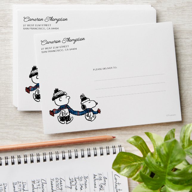 Peanuts | Merry Christmas Snoopy & Charlie Brown Envelope (Stacked)
