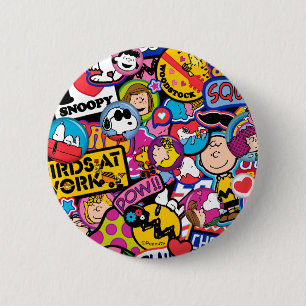 Peanuts   Mixtape Patch Pattern 2 Inch Round Button