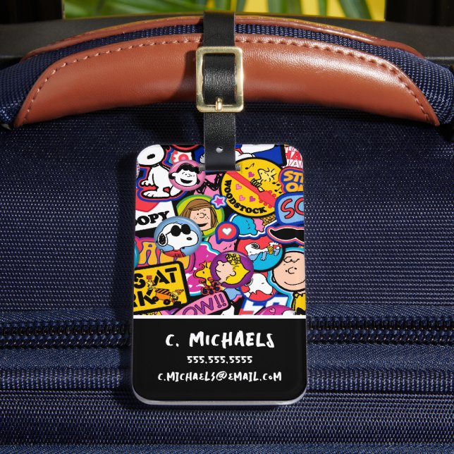 Peanuts | Mixtape Patch Pattern Luggage Tag (Front Insitu 2)