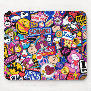 Peanuts   Mixtape Patch Pattern Mouse Pad