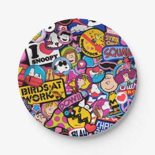Peanuts   Mixtape Patch Pattern Paper Plate