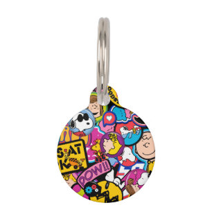 Peanuts Mixtape Patch Pattern Pet Tag