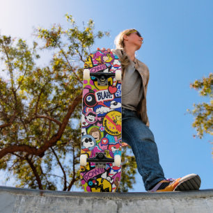 Peanuts   Mixtape Patch Pattern Skateboard