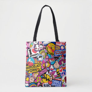 Peanuts   Mixtape Patch Pattern Tote Bag