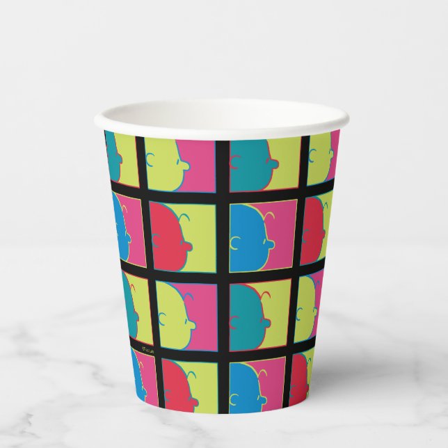 Peanuts | Modern Pop Art Charlie Brown Paper Cups (Front)