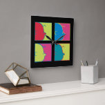 Peanuts | Modern Pop Art Charlie Brown Square Wall Clock<br><div class="desc">Check out this colourful pop art style Peanuts design featuring Charlie Brown.</div>