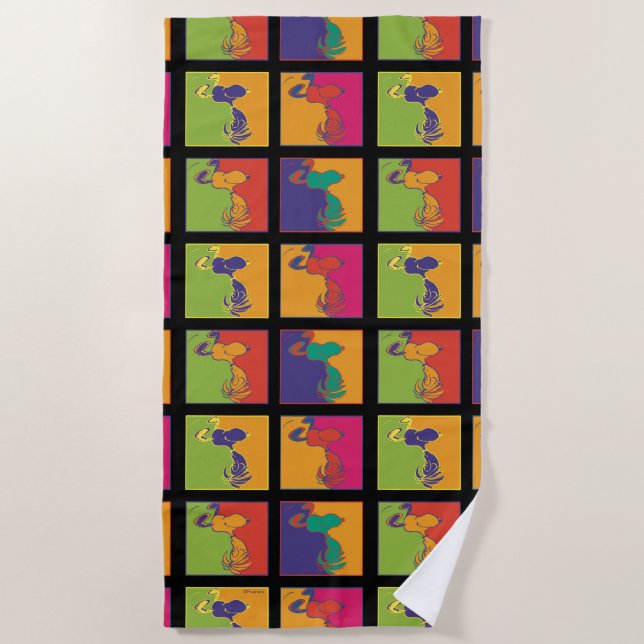 Peanuts | Modern Pop Art Snoopy Beach Towel (Front)