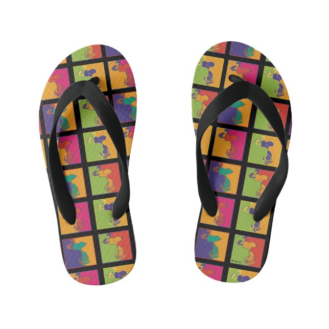 Peanuts | Modern Pop Art Snoopy Kid's Flip Flops (Footbed)
