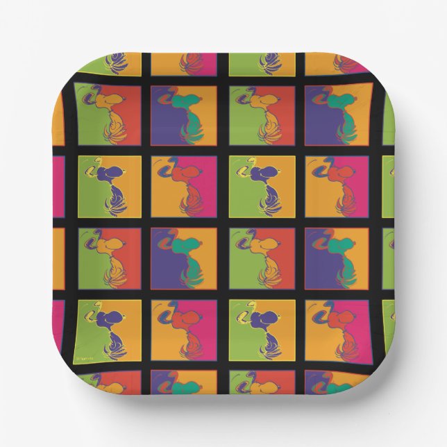 Peanuts | Modern Pop Art Snoopy Paper Plate (Front)