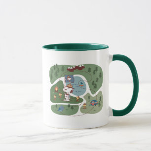 Peanuts Nestled in the Mountains Campsite Mug