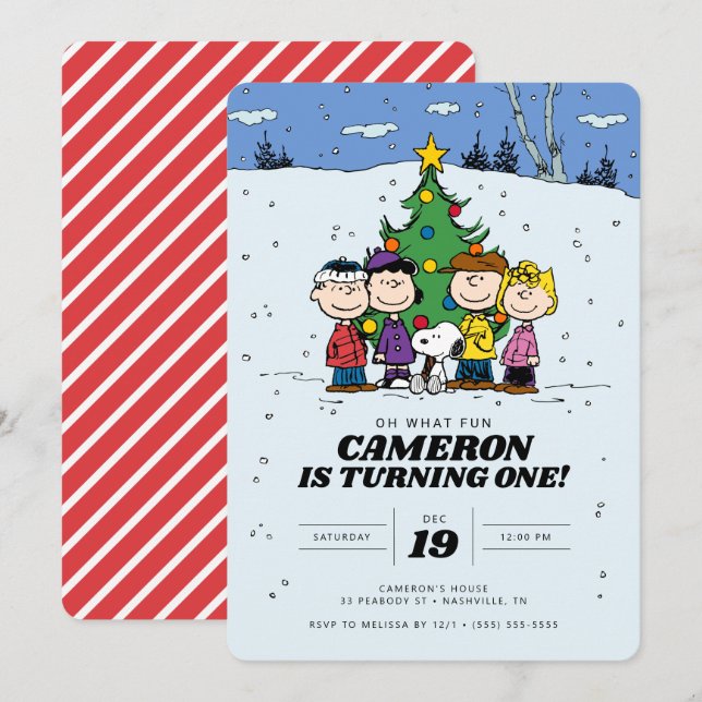 Peanuts | Oh What Fun it is to Be One  Invitation (Front/Back)
