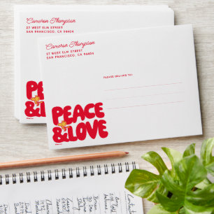 Peanuts   Peace & Love Woodstock Envelope