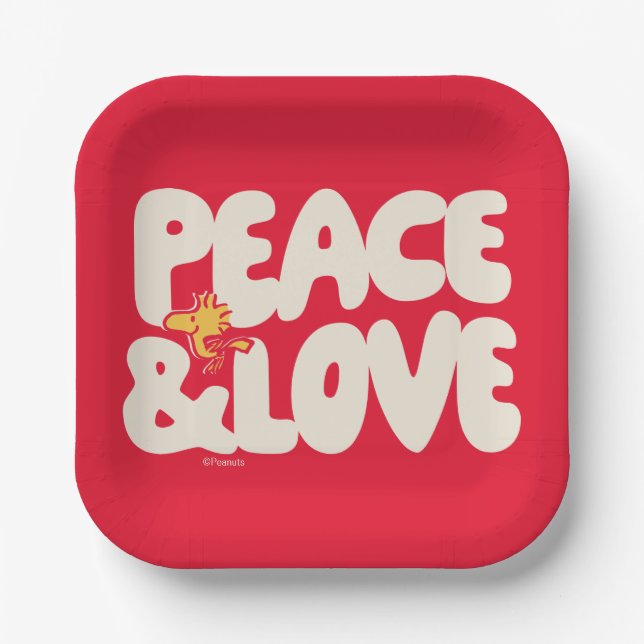 Peanuts | Peace & Love Woodstock Paper Plate (Front)