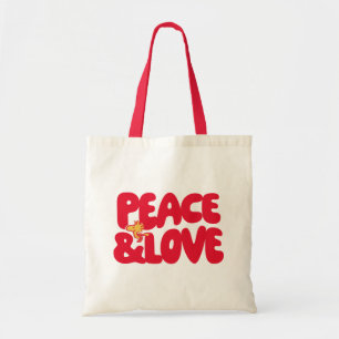 Peanuts   Peace & Love Woodstock Tote Bag
