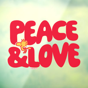 Peanuts Peace & Love Woodstock Window Cling