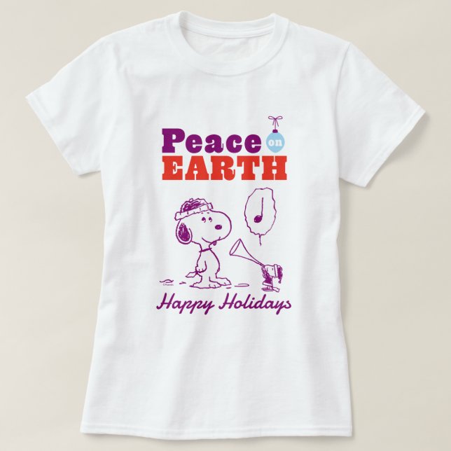 Peanuts | Peace on Earth Snoopy & Woodstock T-Shirt (Design Front)