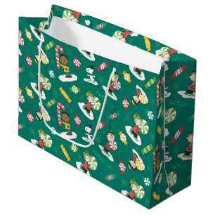 Peanuts Peppermint Dreams Holiday Pattern Large Gift Bag