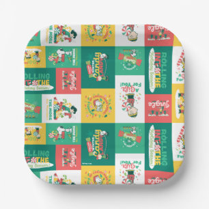 Peanuts Peppermint Dreams   Holiday Pattern Paper Plate