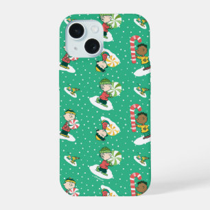 Peanuts Peppermint Dreams Snowflake Pattern iPhone 15 Case