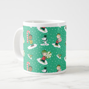 Peanuts Peppermint Dreams Snowflake Pattern Large Coffee Mug