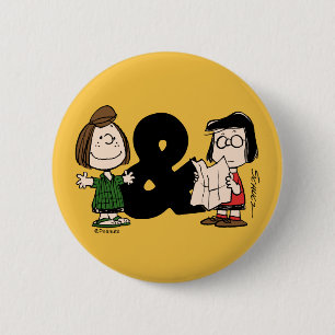 Peanuts   Peppermint Patty & Marcie 2 Inch Round Button