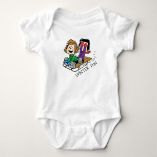 Peanuts   Peppermint Patty & Marcie Sled Riding Baby Bodysuit