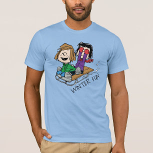 Peanuts   Peppermint Patty & Marcie Sled Riding T-Shirt