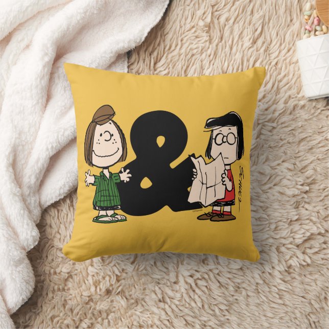 Peanuts | Peppermint Patty & Marcie Throw Pillow (Blanket)