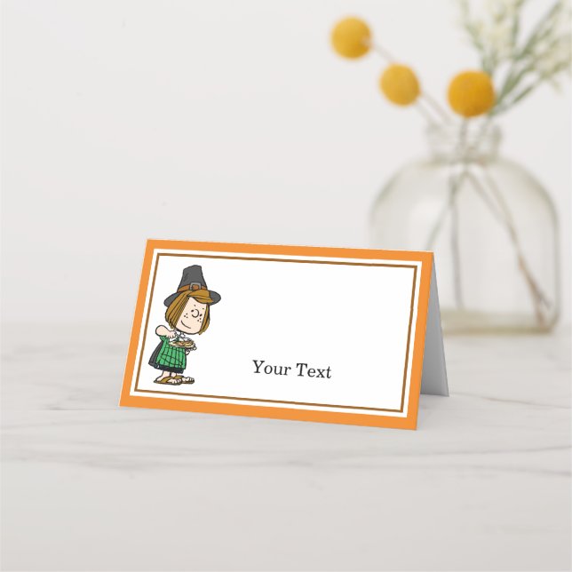 Peanuts | Peppermint Patty Thanksgiving Dinner Place Card (Front)