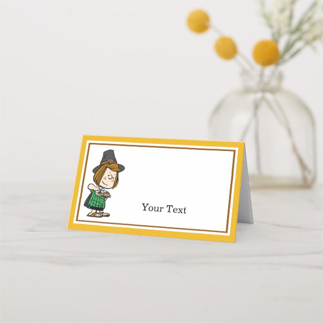 Peanuts | Peppermint Patty Thanksgiving Dinner Place Card (Front)