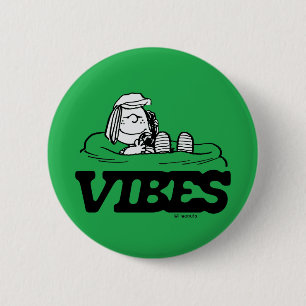 Peanuts   Peppermint Patty Vibes 2 Inch Round Button