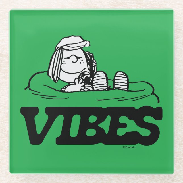 Peanuts | Peppermint Patty Vibes Glass Coaster (Front)