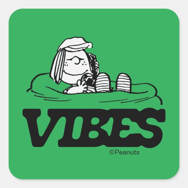 Peanuts | Peppermint Patty Vibes Square Sticker (Front)