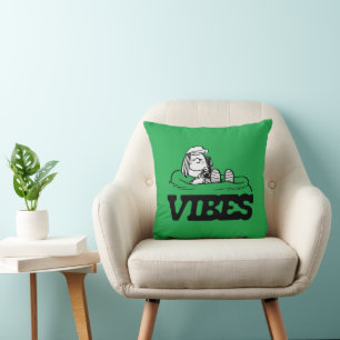 Peanuts   Peppermint Patty Vibes Throw Pillow