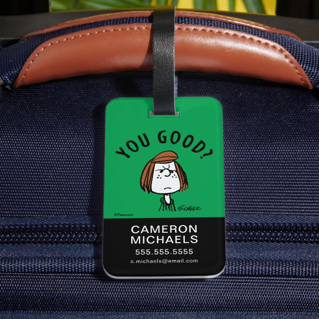 Peanuts | Peppermint Patty You Good? Luggage Tag (Back Insitu 4)