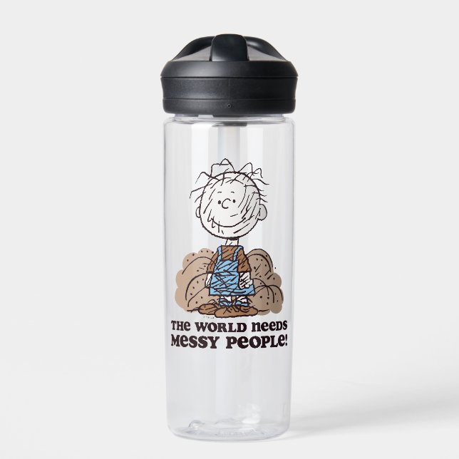 Peanuts | Pigpen The World Needs Messy People! Water Bottle (Front)