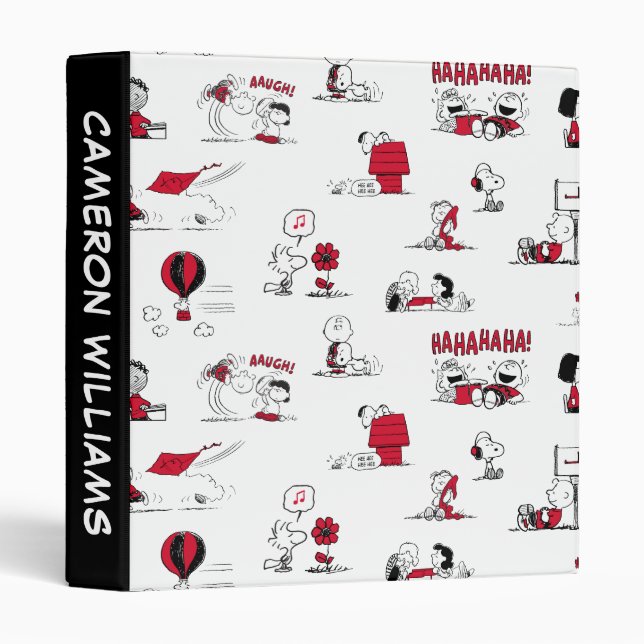 PEANUTS | Red & Black Pattern Binder (Front/Spine)