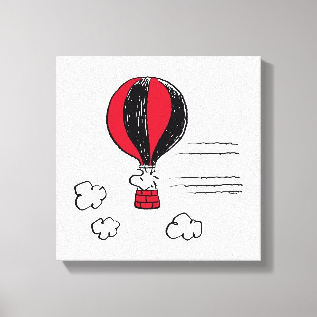 PEANUTS | Red & Black Pattern Canvas Print (Front)