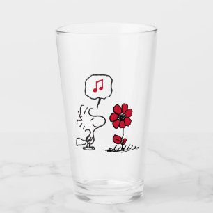 PEANUTS Red & Black Pattern Glass