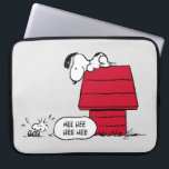 PEANUTS | Red & Black Pattern Laptop Sleeve<br><div class="desc">This cute Peanuts red and black artwork features the gang in various scenes in the world of Charles M. Schulz.</div>