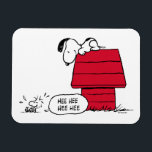 PEANUTS | Red & Black Pattern Magnet<br><div class="desc">This cute Peanuts red and black artwork features the gang in various scenes in the world of Charles M. Schulz.</div>