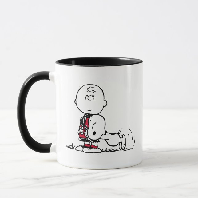 PEANUTS | Red & Black Pattern Mug (Left)