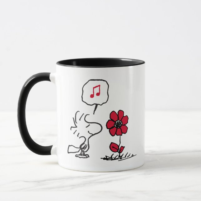 PEANUTS | Red & Black Pattern Mug (Left)