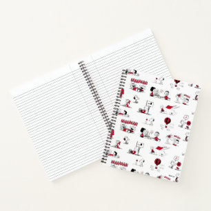 PEANUTS   Red & Black Pattern Notebook