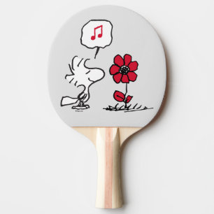 PEANUTS   Red & Black Pattern Ping Pong Paddle