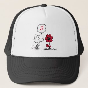 PEANUTS Red & Black Pattern Trucker Hat
