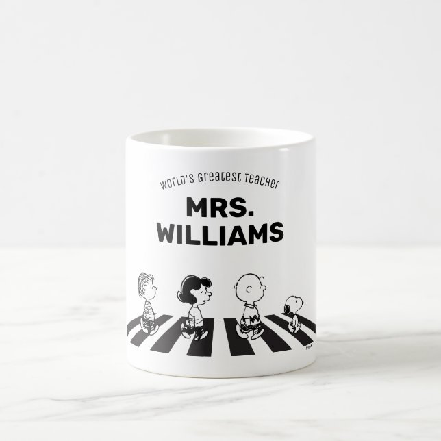 Peanuts | Rock Tees Greatest Teacher Personalized Coffee Mug (Center)