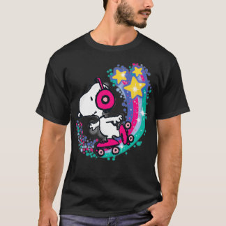 Peanuts Roller Skating Powered Rainbow  T-Shirt
